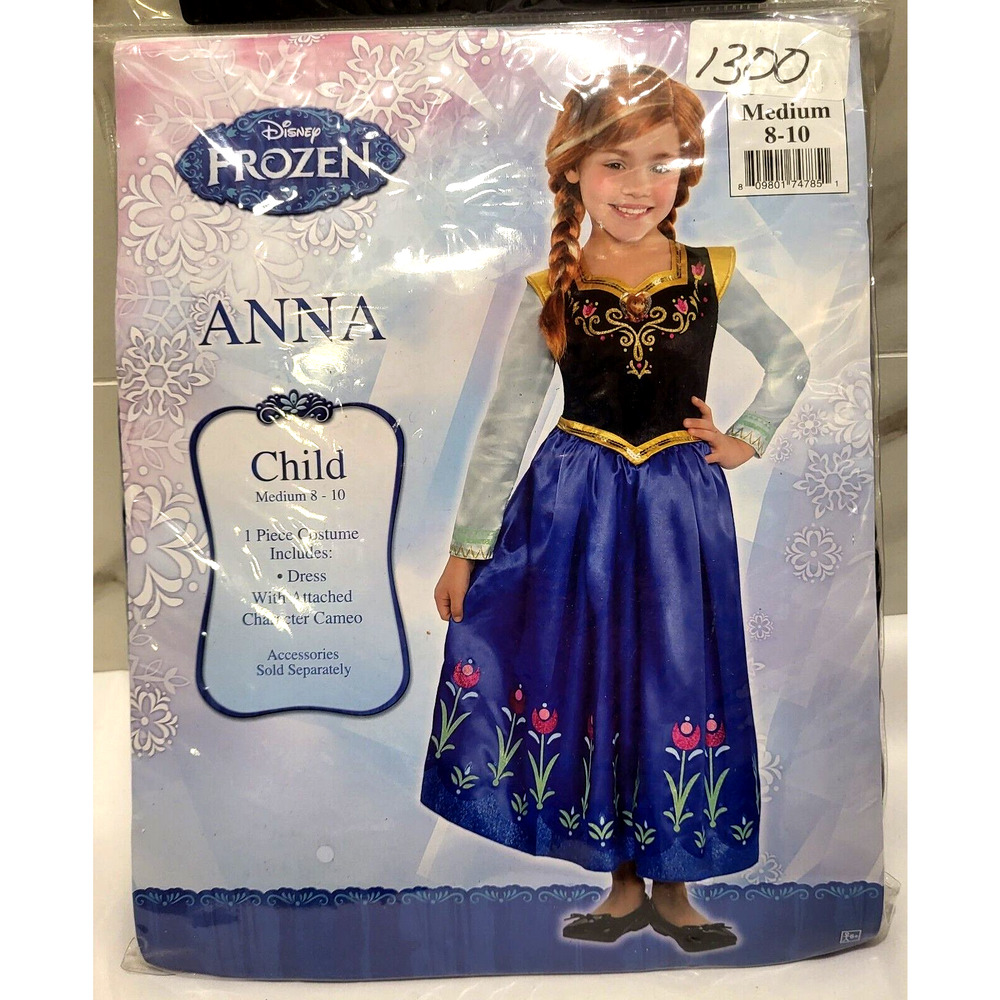 Disney Frozen ANNA Costume Child Size M 8-10 NEW - Picture 7 of 7